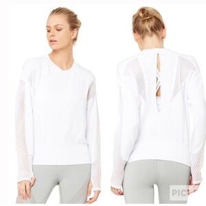 ALO Yoga Formation Mesh Long Sleeve Women's Top Size Small NWOT